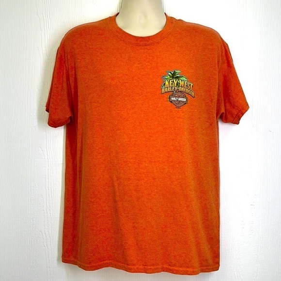 Harley Davidson - Key West Conch Republic Palm Tree & Pelicans Harley T Shirt LG - Picture 1 of 8